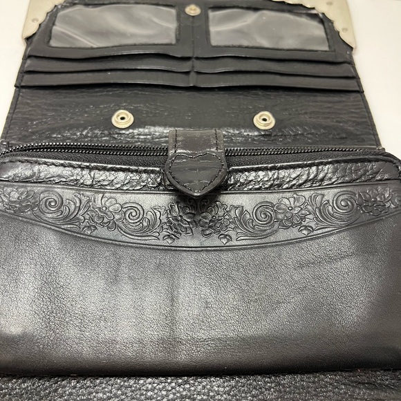 Brighton Black Crocodile Embossed Wallet with Silver Accents - Picture 8 of 10